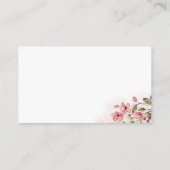 Roze bloemige QR code bruiloft website details Informatiekaartje (Achterkant)