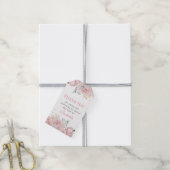 Roze bloemige Quinceanera bedankkaartjes Cadeaulabel (Met Touw)