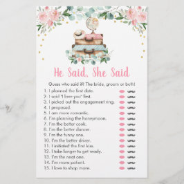 Roze Bloemige Reis Hij Zei Zij Zei Bruidsfeest Spe