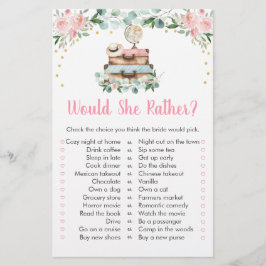 Roze Bloemige Reis Would She Rather Bruids Spel