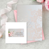 Roze bloemige retouradreslabels | Botanisch Etiket