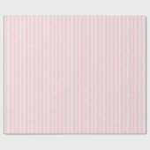 Roze bloemige retro strepenpatroon cadeaupapier (Vlak)