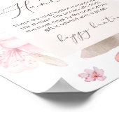 Roze bloemige ringjacht bruiloft game poster (Hoek)