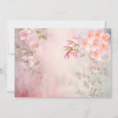 Roze Bloemige Romantische Trouw Dank Je Bedankkaart (Achterkant)