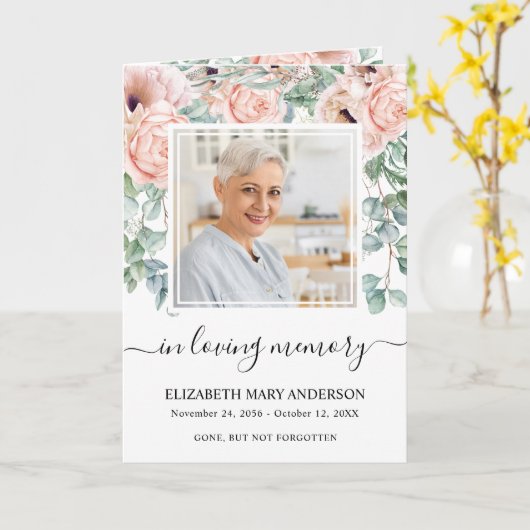 Roze bloemige rouwbrief kaart (Gele Bloem)