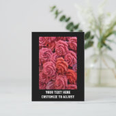 Roze bloemige rozen briefkaart (Staand voorkant)