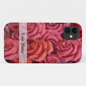 Roze bloemige rozen Case-Mate iPhone case (Achterkant (horizontaal))
