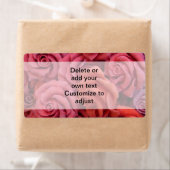 Roze bloemige rozen etiket (Insitu)