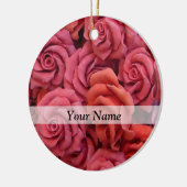 Roze bloemige rozen keramisch ornament (Links)