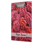 Roze bloemige rozen klembord (Links)
