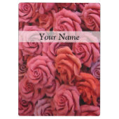 Roze bloemige rozen klembord (Achterkant)