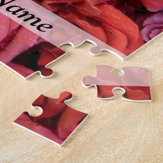 Roze bloemige rozen legpuzzel (Zijkant)