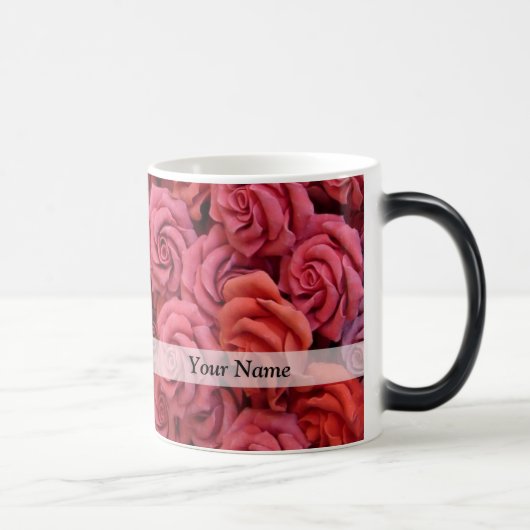 Roze bloemige rozen magische mok (Rechts)