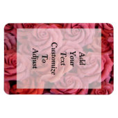 Roze bloemige rozen magneet (Horizontaal)