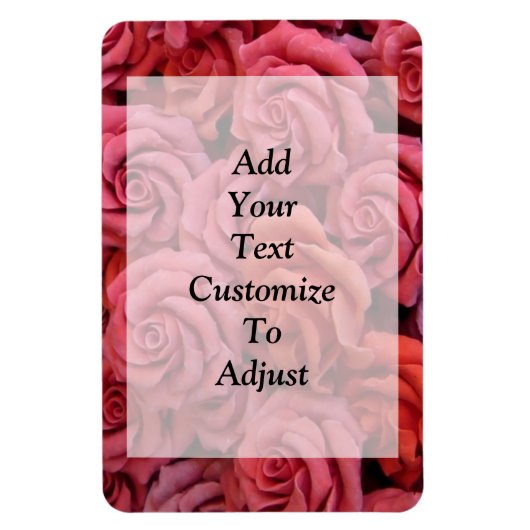 Roze bloemige rozen magneet (Verticaal)