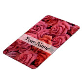 Roze bloemige rozen magneet (Linkerzijde)