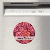 Roze bloemige rozen magneet (Insitu (Vaatwasser))