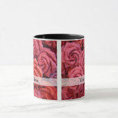Roze bloemige rozen mok (Midden)