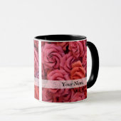 Roze bloemige rozen mok (Voorkant rechts)