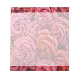 Roze bloemige rozen notitieblok