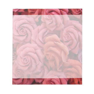 Roze bloemige rozen notitieblok