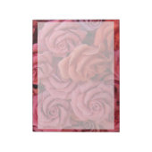 Roze bloemige rozen notitieblok (Linkerzijde)