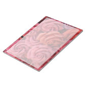 Roze bloemige rozen notitieblok (Schuin)