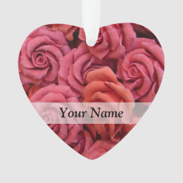 Roze bloemige rozen ornament