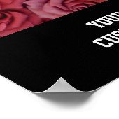 Roze bloemige rozen poster (Hoek)