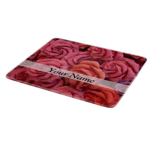 Roze bloemige rozen snijplank (Hoek)