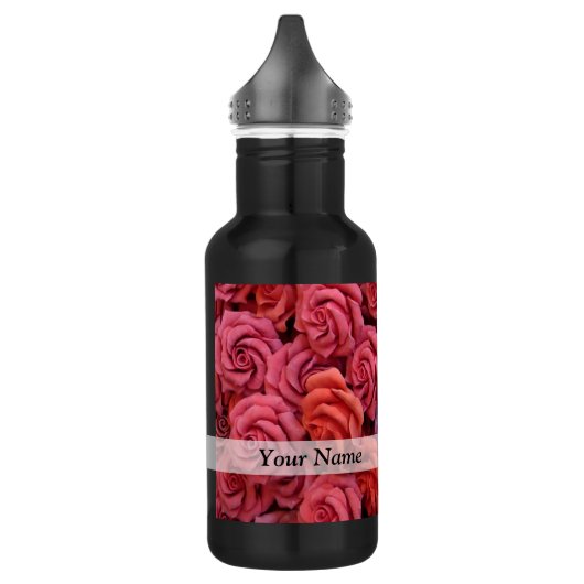 Roze bloemige rozen waterfles  (Links)