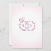 Roze bloemige save the date trouwkaart kaart (Achterkant)