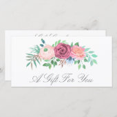 Roze bloemige schoonheidssalon cadeaubon (Voorkant / Achterkant)