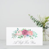 Roze bloemige schoonheidssalon cadeaubon (Staand voorkant)