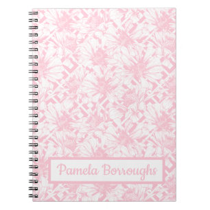 Roze bloemige shabby chic bloemen vintage botanisc notitieboek
