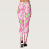 Roze Bloemige Shabby Chic Leggings (Achterkant)