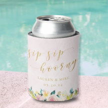 Roze bloemige Sip Sip Hooray Bruidsfeest Trouwen