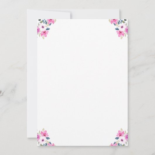 Roze Bloemige Slaperige Luiaard en Baby Borrel Kaart (Achterkant)