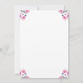 Roze Bloemige Slaperige Luiaard en Baby Shower Kaart (Achterkant)