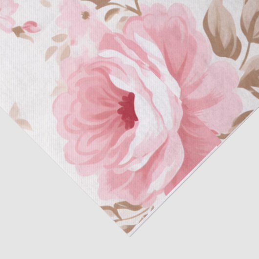  roze bloemige  stijl tissuepapier (Detail)