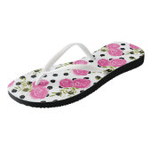 Roze Bloemige Stip Flip Flops (Schuin)
