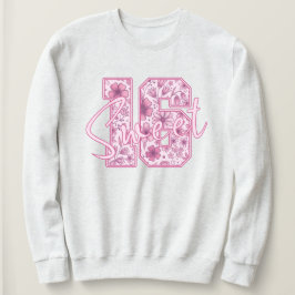 Roze Bloemige Sweet 16 Elegante 16e Cadeau voor Me Trui