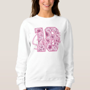 Roze bloemige Sweet 16 elegante 16e verjaardagscad Trui