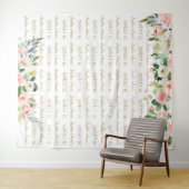 Roze Bloemige Sweet 16 Step En Repeat Achtergrond Wandkleed (In Situ (horizontaal))