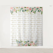 Roze Bloemige Sweet 16 Step En Repeat Achtergrond Wandkleed (Voorkant)