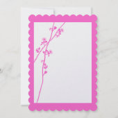 Roze bloemige tak wilde bloem bruiloft kaart (Achterkant)