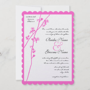 Roze bloemige tak wilde bloem bruiloft kaart