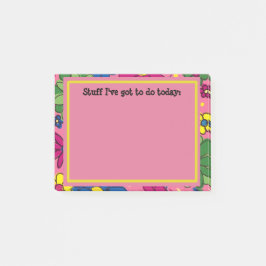 Roze bloemige takenlijst gepersonaliseerd post-it® notes