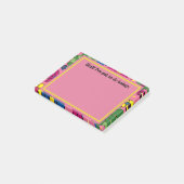 Roze bloemige takenlijst gepersonaliseerd post-it® notes (Schuin)