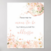 Roze Bloemige Thee voor Twee Envelope Station Poster (Voorkant)
